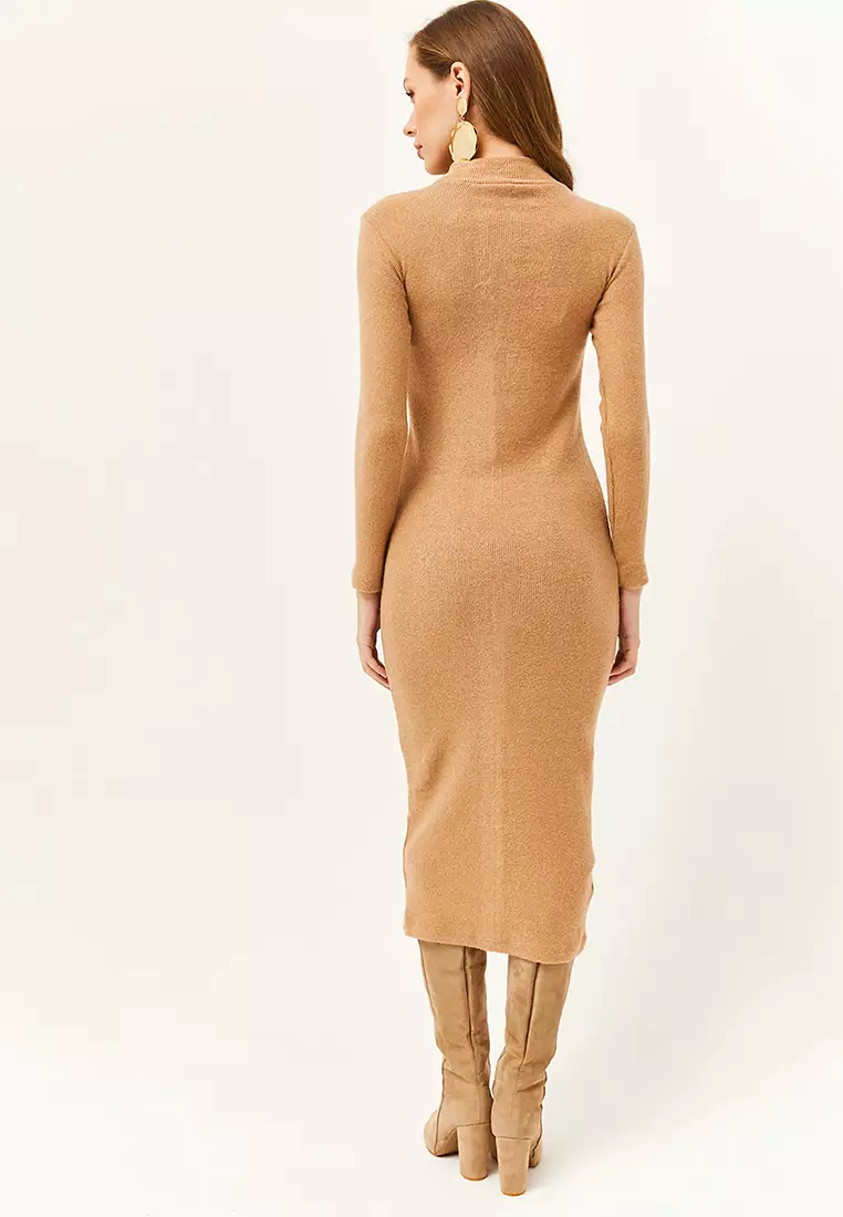 Turtleneck Lycra Camisole Midi Dress