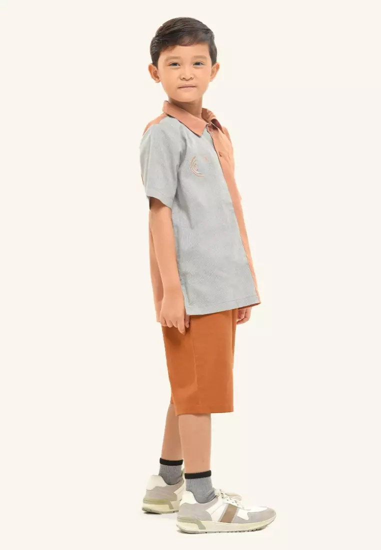 Rabbani - Setelan Baju Anak Laki-laki Kemkid Chio Terracota