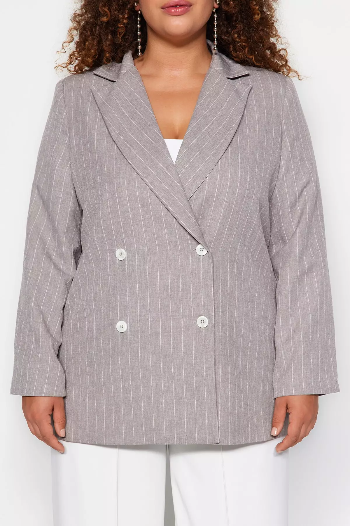 Plus size striped blazers on sale
