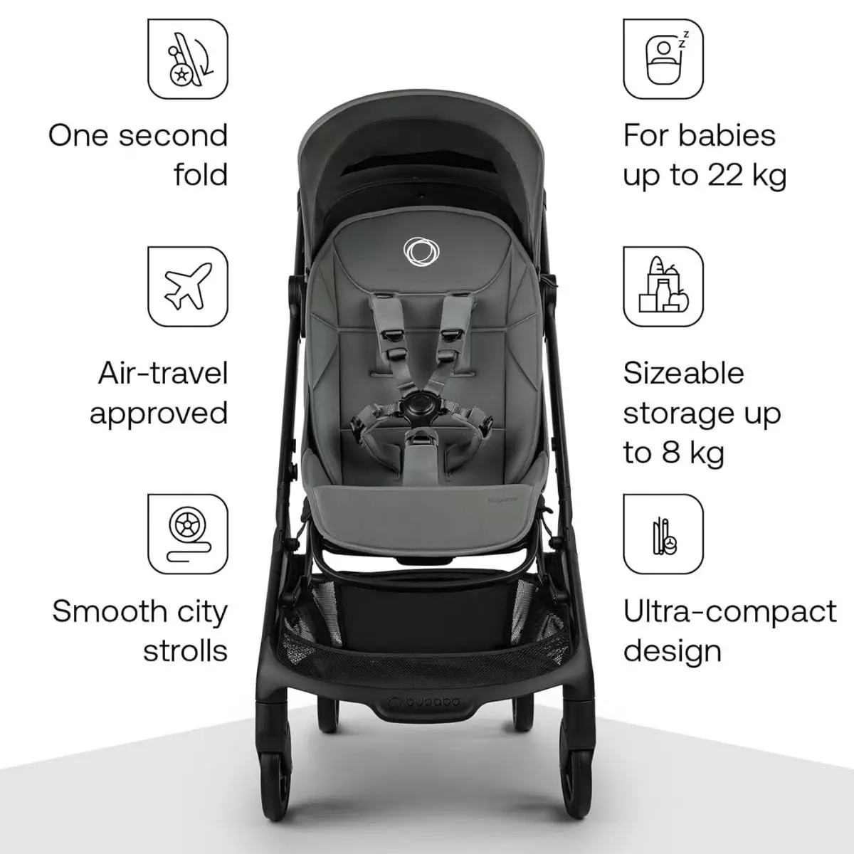 Bugaboo Butterfly 2 Stroller Black Chassis / Desert Taupe - Kereta Dorong Bayi
