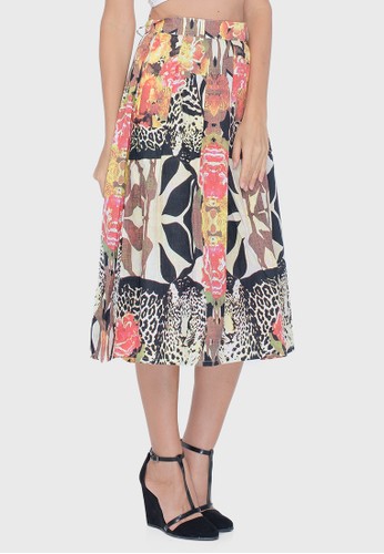 Leopard Flower Print Long Skirt
