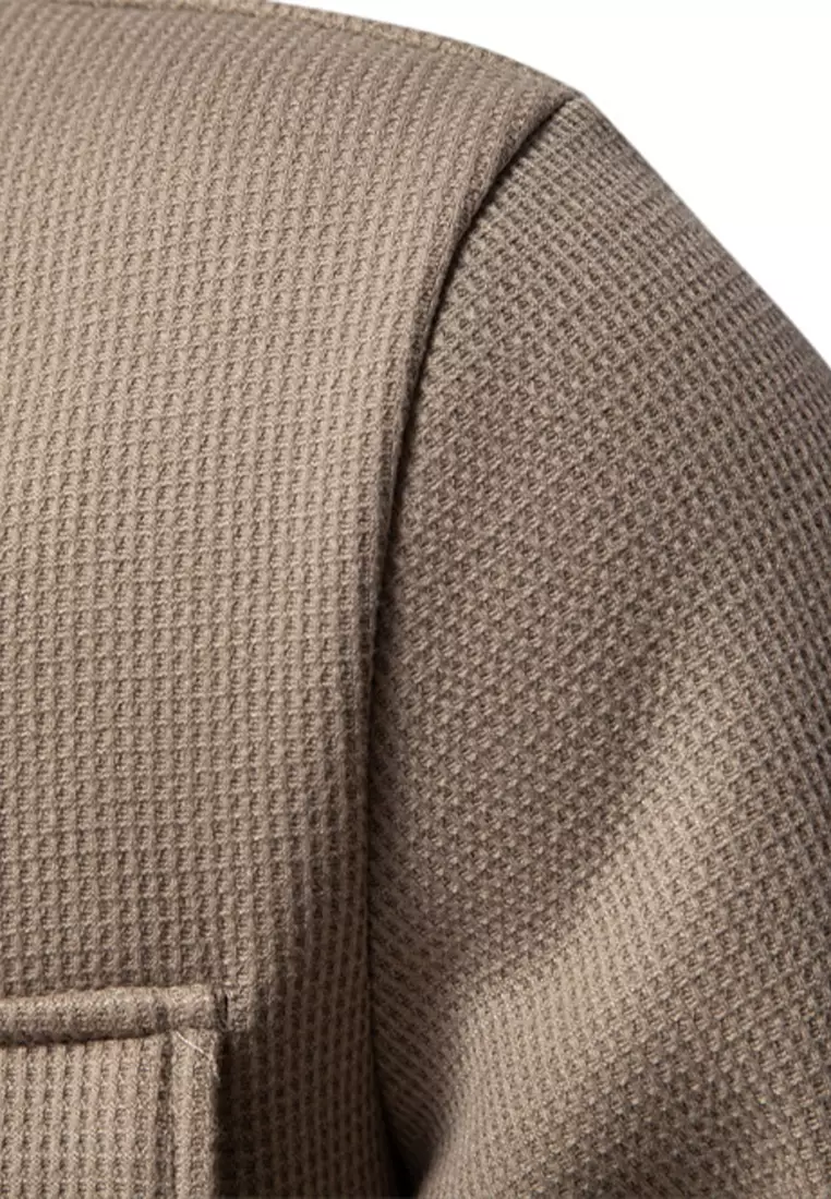 Thickened Waffle Lapel Jacket AX-HD128