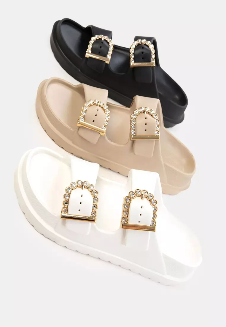 Stone Buckled Sandals