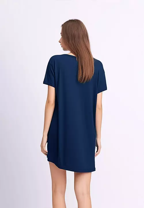 LTE29 LD long dress polos wanita navy