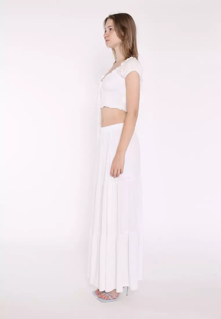 White Smocked Milkmaid Top