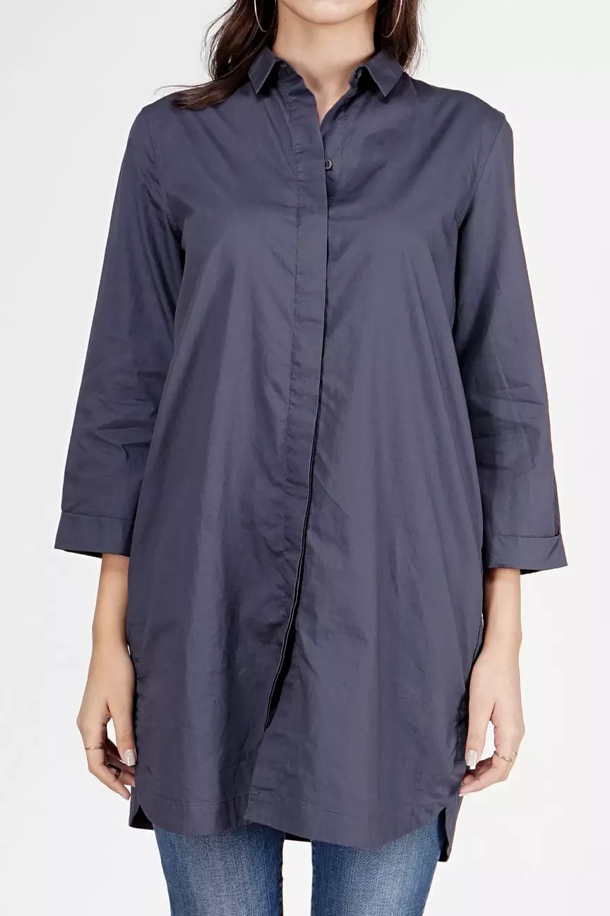 Kemeja Wanita Balted Dark Grey