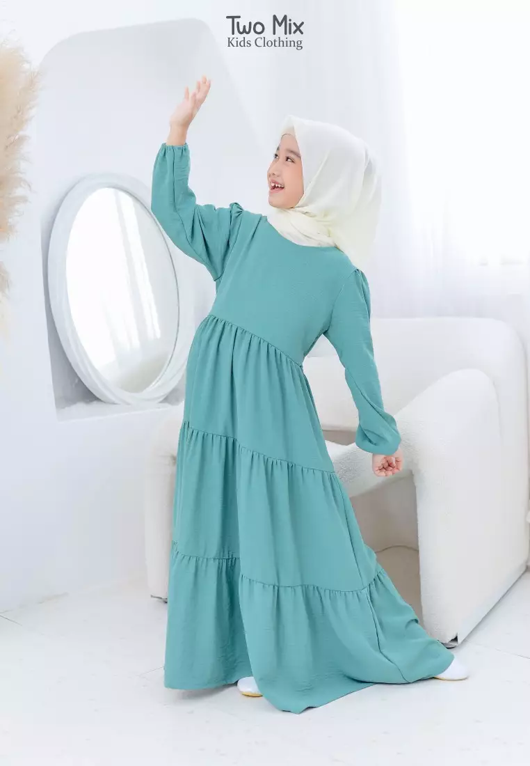 Two Mix Dress Gamis Couple Anak Perempuan - Baju Gamis Couple Anak Cewek - HARGA SATUAN - 4355