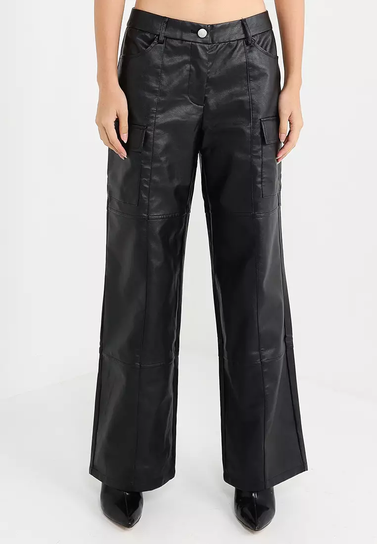 Walk On The Wild Side PU Cargo Pants