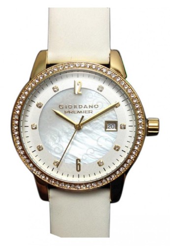 Giordano - Jam Tangan Wanita - Putih Gold - Strap Leather - P249-03