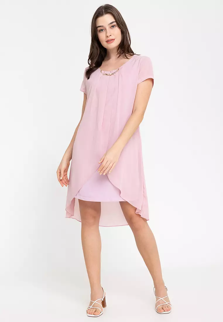 Shift dress top with overlay