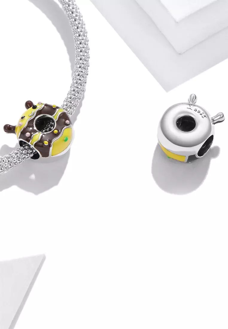 Solid 925 Sterling Silver Buzz Bee Pandora Inspired Charm