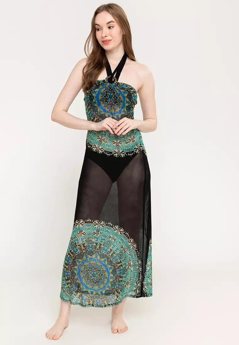 Sheer maxi cover up top
