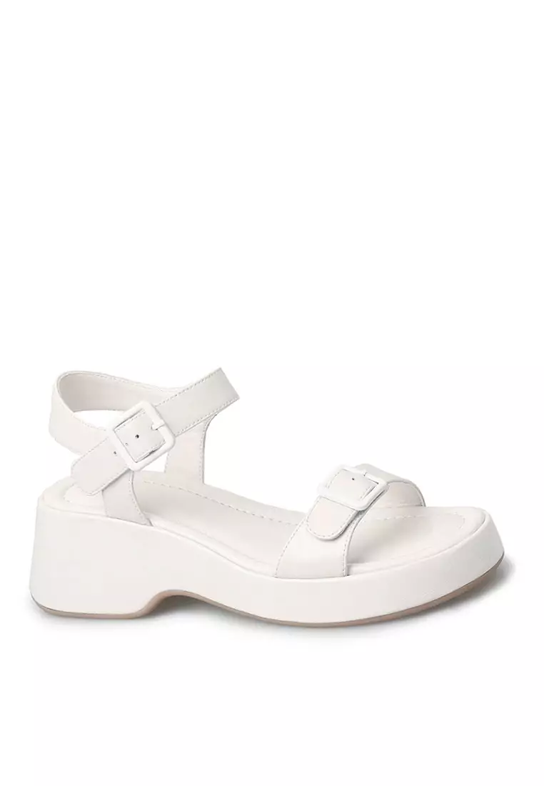 VANSA Stylish Cow Leather Buckle Platform Sandals VSW S05221322