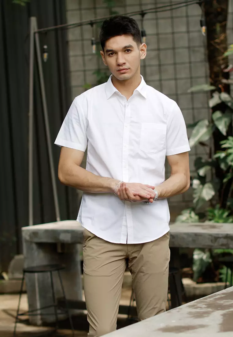 Oxcon Short Sleeve Business Shirt soft cotton White