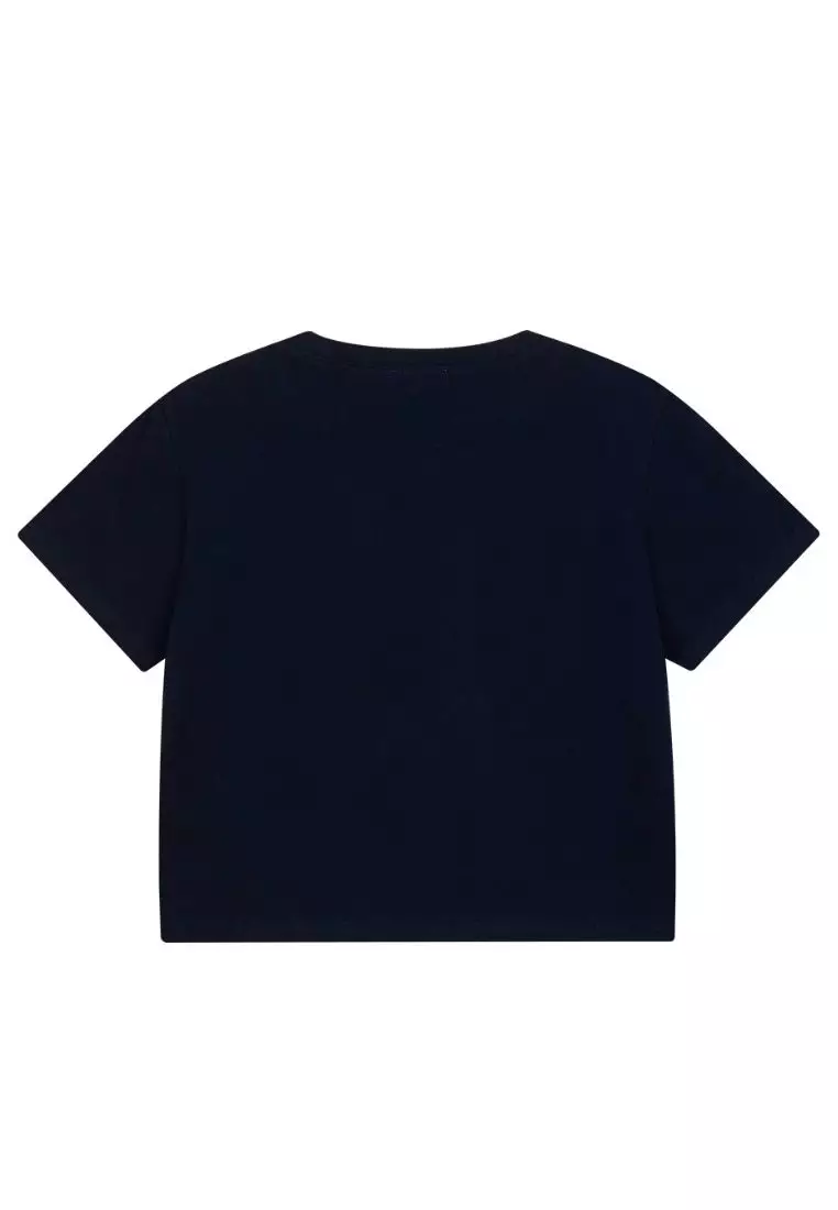 Jual Marithe + Francois Girbaud W Classic Logo Crop Tee Navy
