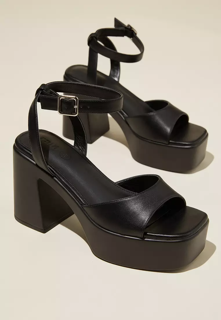 All black platform heels sales