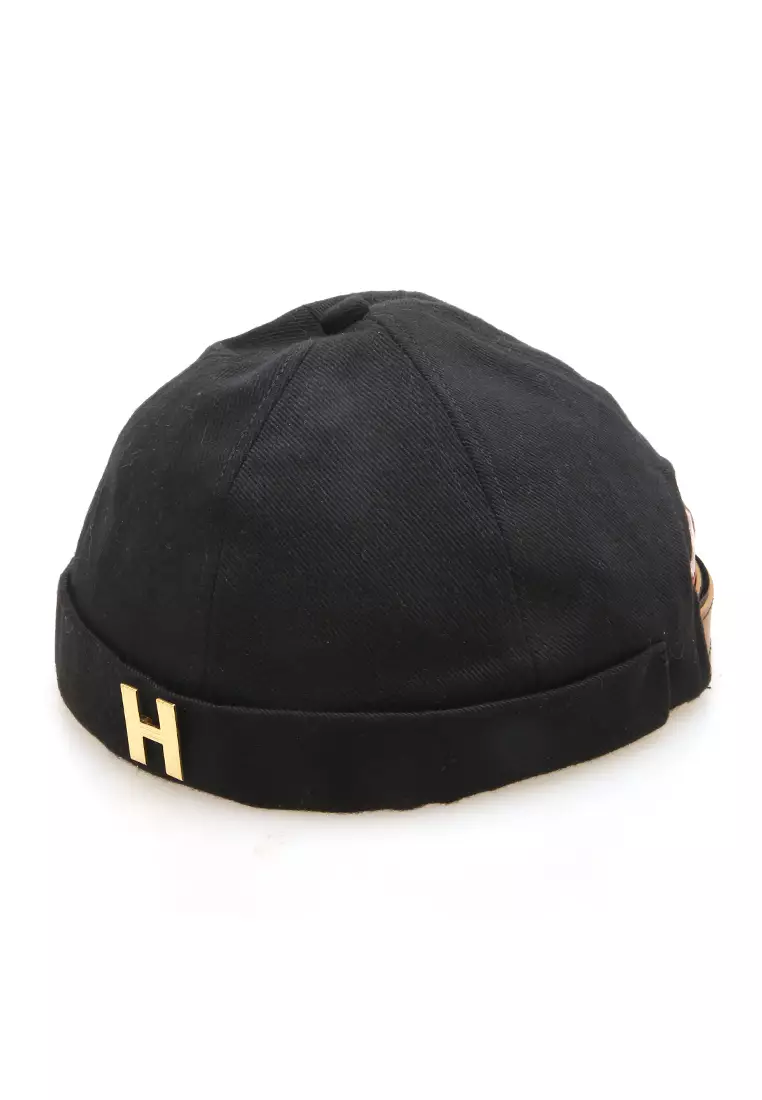 Kai Topi Peci Miki Hat Polos Pria Wanita Uniqe Design Material Cotton ORIGINAL - Black