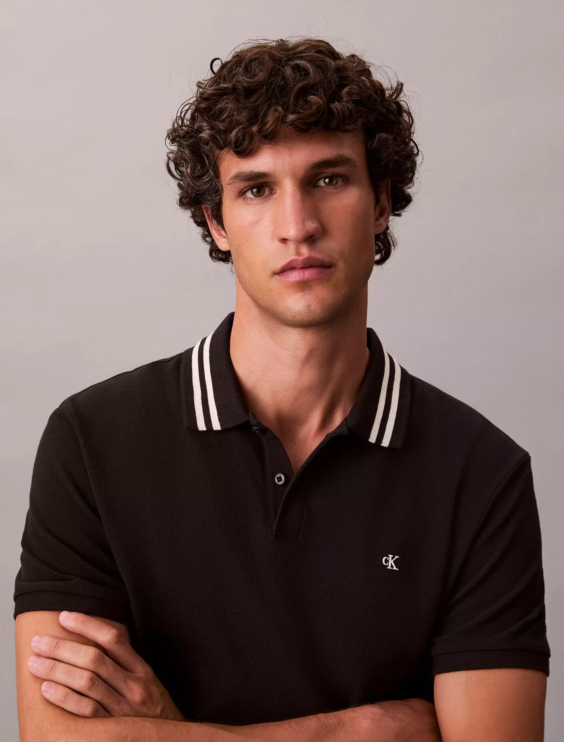 Calvin Klein - Monogram Logo Pique Tipped Classic Polo Shirt