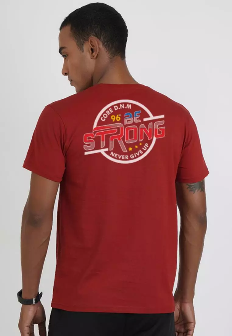 Buy QuirkyT Be Strong Back Maroon Cotton Short Sleeve Essential T