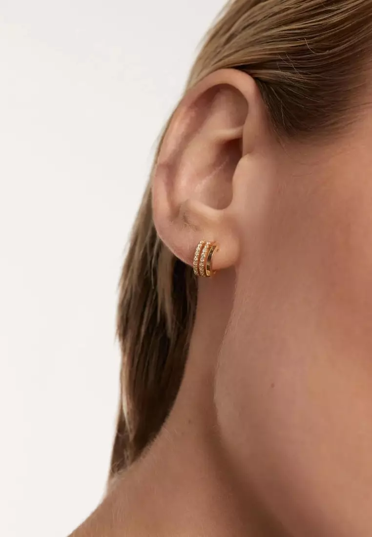 La Terzina Diamond 18K Gold Stud Earrings