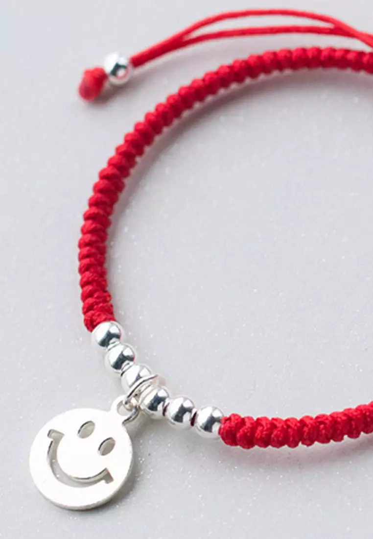 Buy HAPPY FRIDAYS 925 Silver Smile Charm and Beads x Red Thread