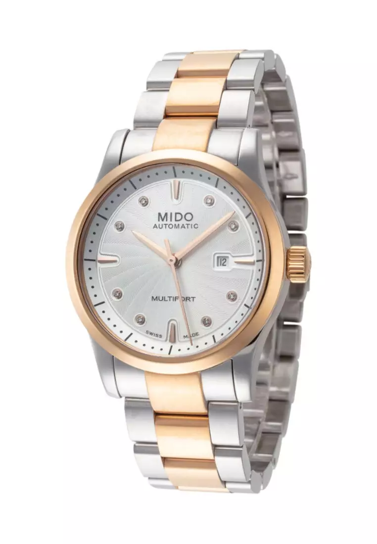 MIDO 瑞士美度 Multifort 銀色錶盤雙色不鏽鋼錶帶女士自動機械腕錶 M0050072203600