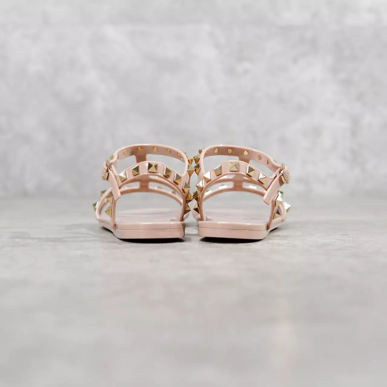 Sandal VALENTINO ROCKSTUD STRAP ANKLE JELLY NUDE 100% ORIGINAL