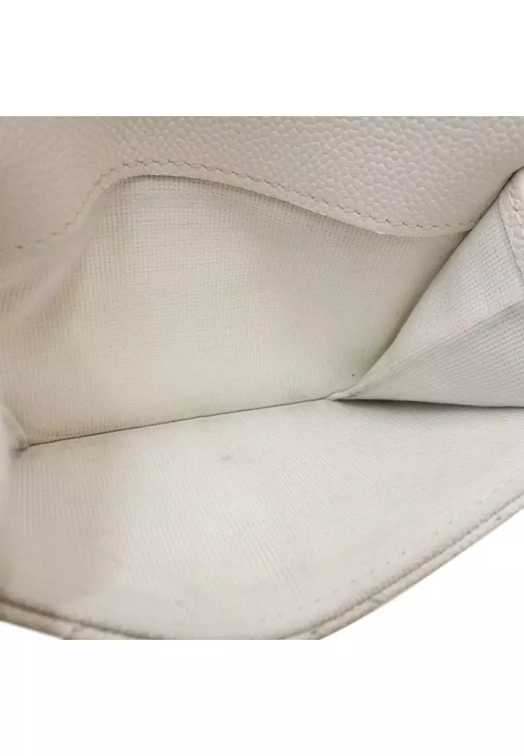 Pre-Loved Chanel Cc Quilted Caviar Flap Card Holder Wallet