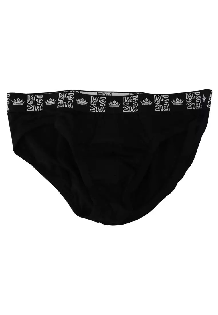 Buy Dolce & Gabbana Dolce & Gabbana Black Cotton Stretch Midi Brief  Underwear 2024 Online