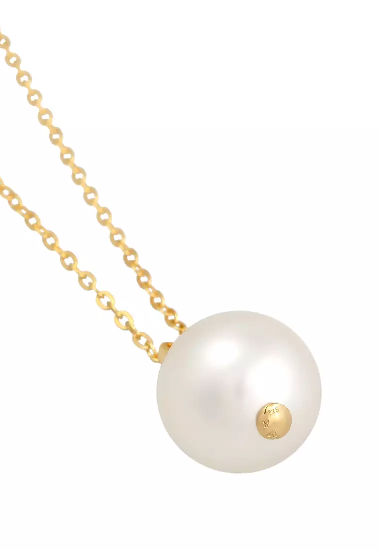 Necklace Pendant Elegant Classic Shell Core Pearl Gold Plated