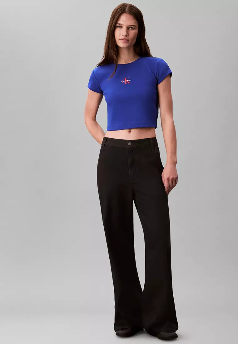 印花短版T恤 - Calvin Klein Jeans