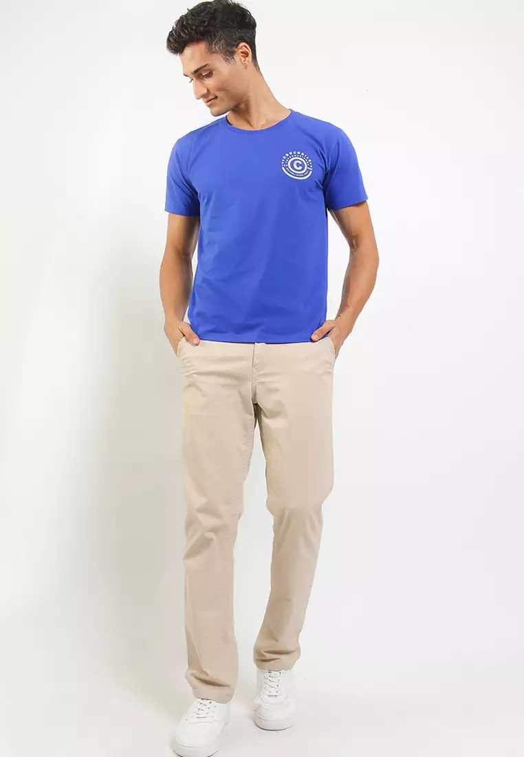Crocodile CRTE 0158 Blue - Men T-shirt Pria Original Slim fit - Katun