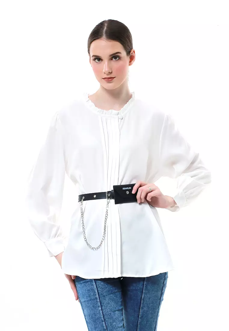 Imani Ikat Pinggang Wanita with Mini Wallet Multifunction Material Leather ORIGINAL - Black