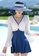 A-IN GIRLS white and blue Elegant mesh-paneled swimsuit B9619USC6161EDGS_5