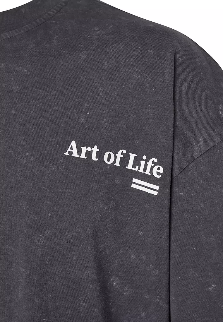 Faded-Effect Printed T-Shirt