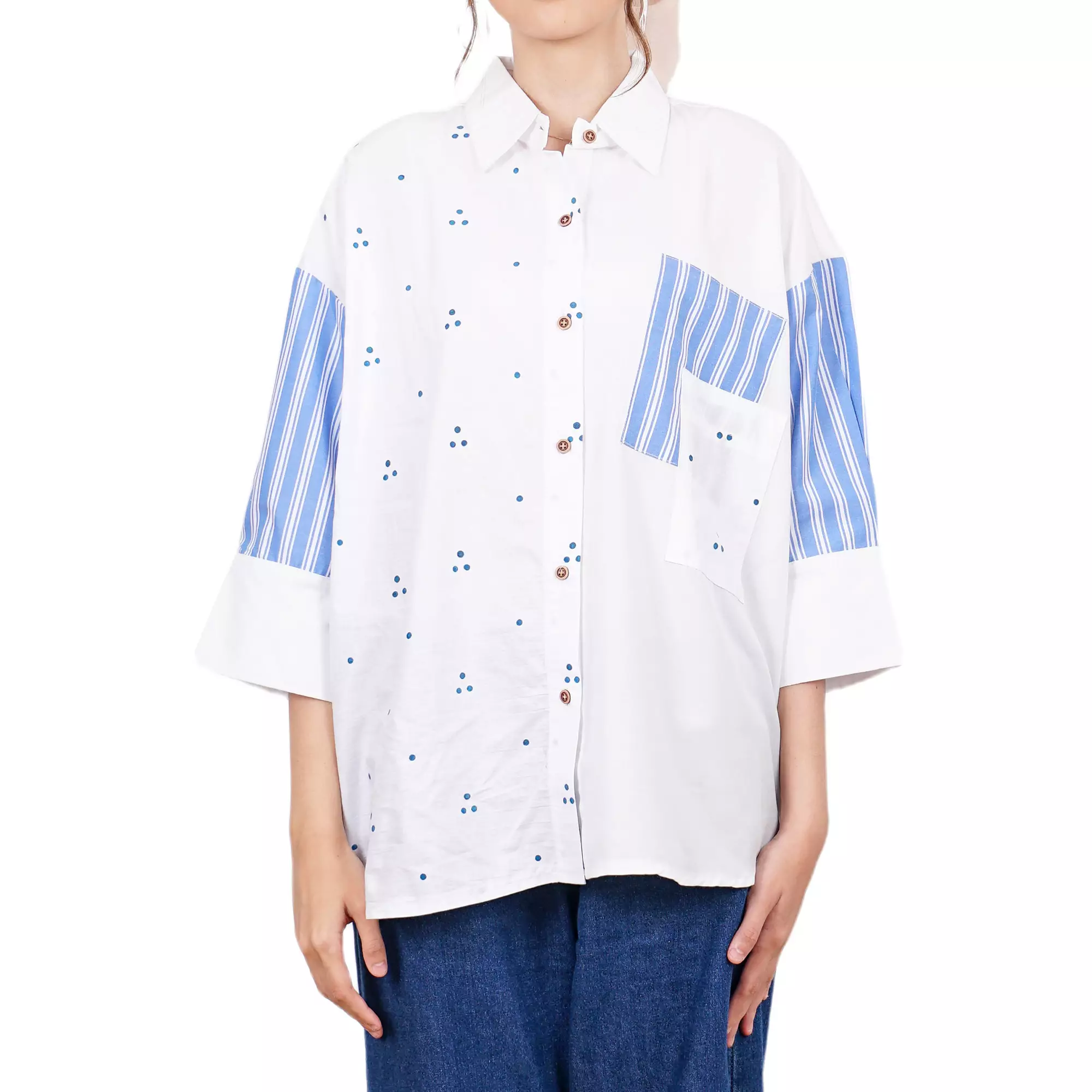 Kemeja Batik Wanita - Atasan Batik - Bhatara Batik Emira - Baju Batik Modern Lengan Panjang