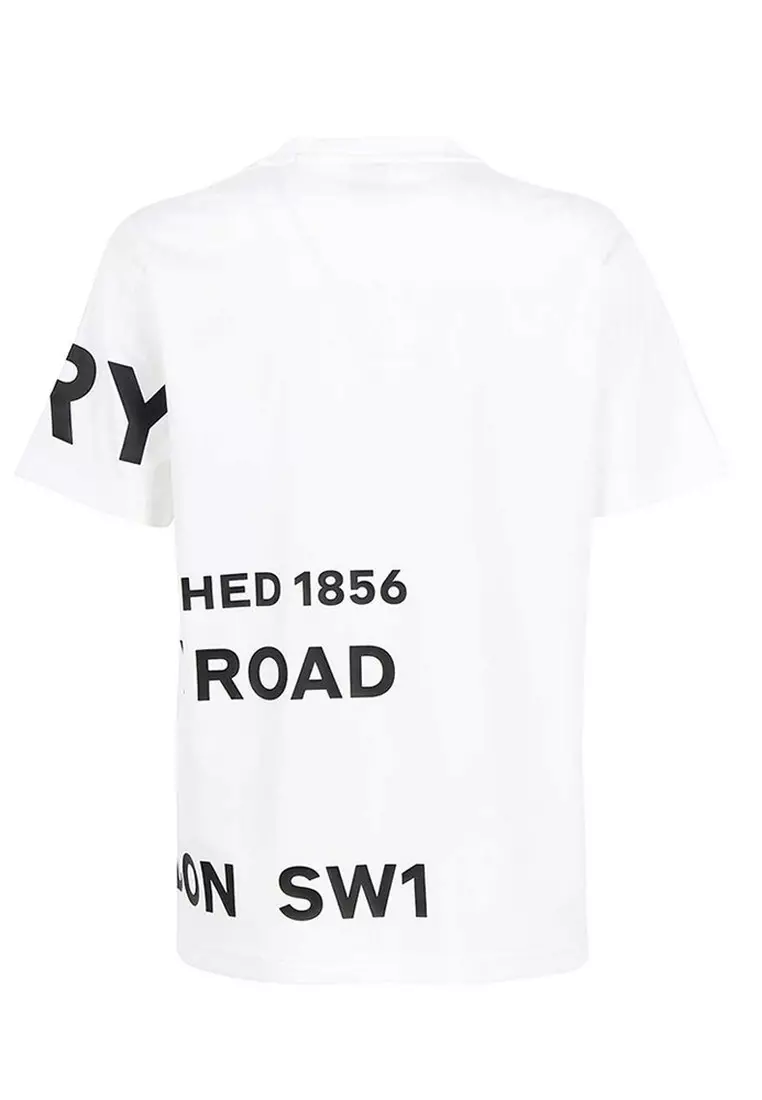 Horseferry Print Cotton Oversized T-Shirt in White