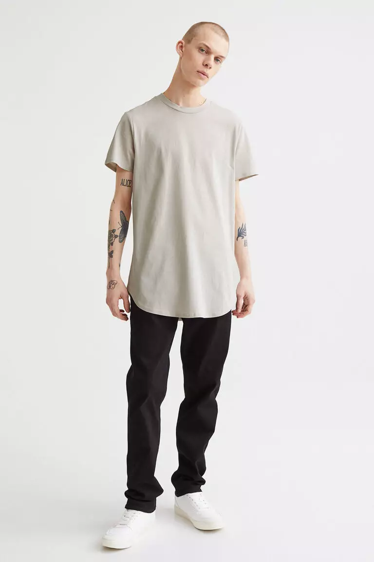 T shirt long fit h&m discount