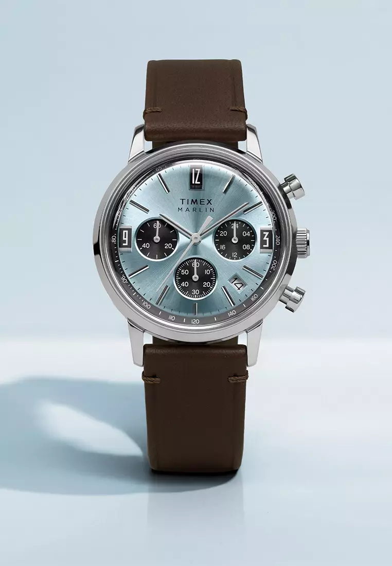 Timex Marlin Brown Leather Analog Quartz Watch For Men TW2Y66600