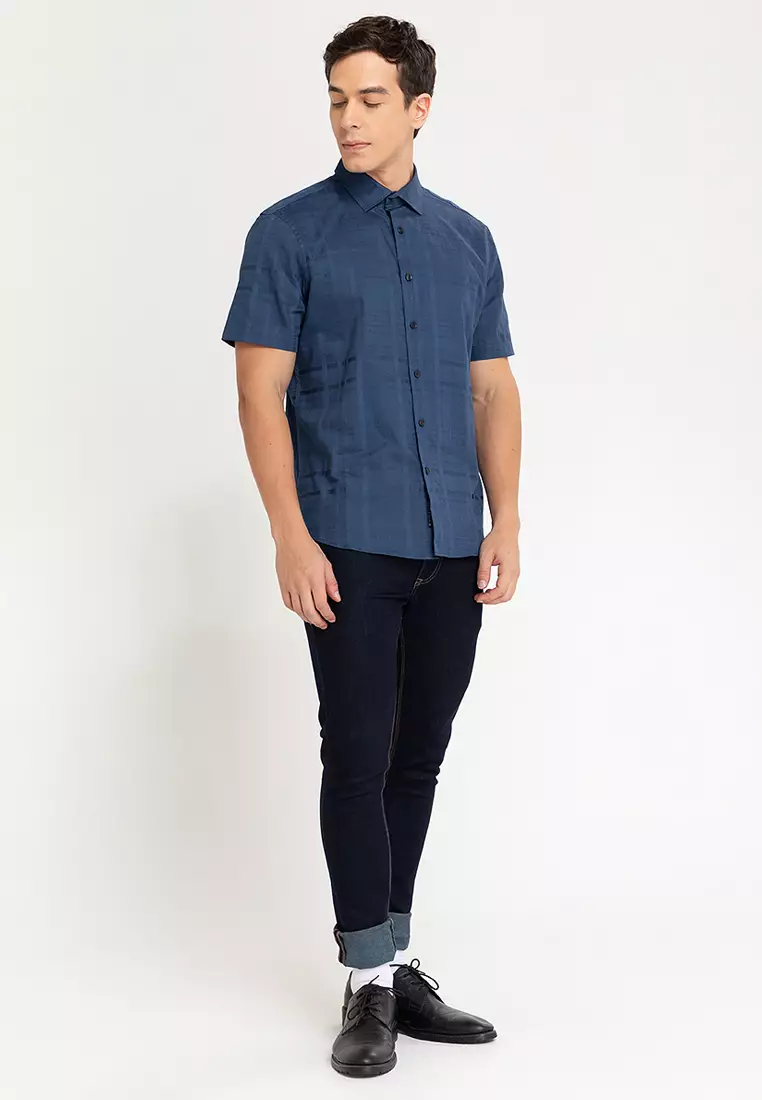 Short Sleeve Sateen Sns Plaid