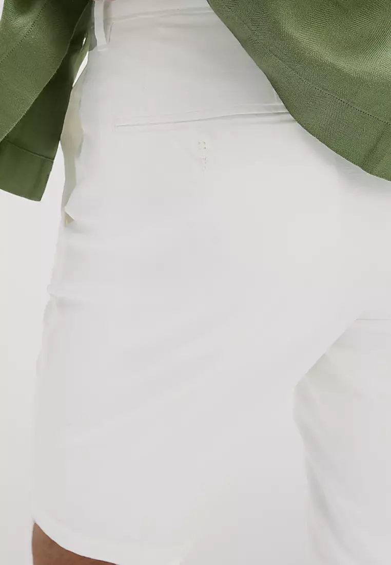 Regular Fit Cotton Linen Blend Chino Shorts