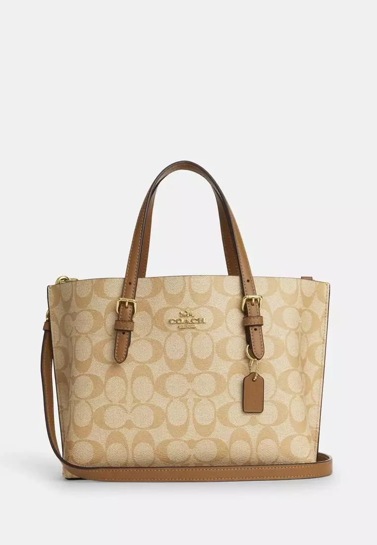 Jual Coach Coach Mollie Tote 25 In Signature Canvas Lt Khaki Lt Saddle ...