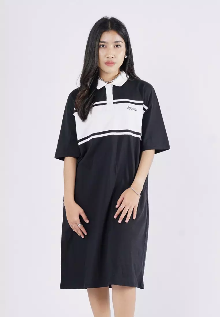 3Second Women's Midi Dress Short Sleeve A Line Collar Blair C030825