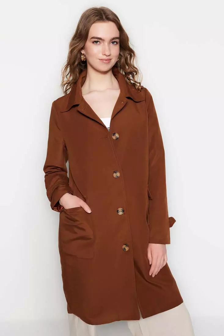 Buy Trendyol Mono Closed Trench Coat 2024 Online ZALORA Singapore