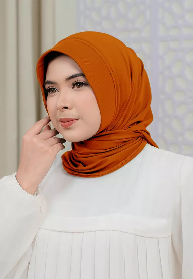 HIJAB INSTAN SOFTPAD AMEENA - ORANGE
