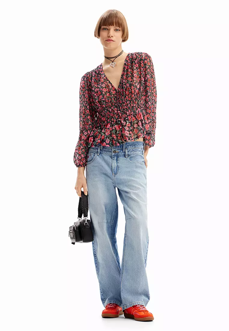 Buy Desigual Desigual Woman Floral plumetis blouse. Online | ZALORA ...