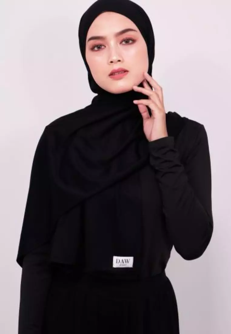 DH019 MILAN HIJAB PASHMINA SPANDEX HITAM