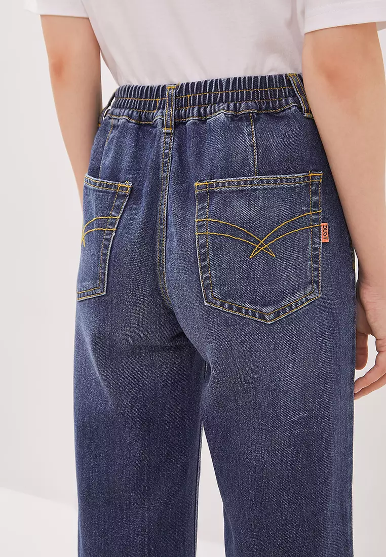 DUST Celana Baggy High Loose Jeans Sinra Blue Comfease (D.39134)