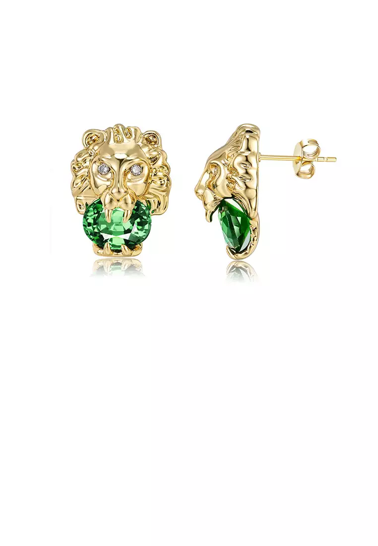 Buy Glamorousky Fashion and Elegant Plated Gold Lion Stud Earrings