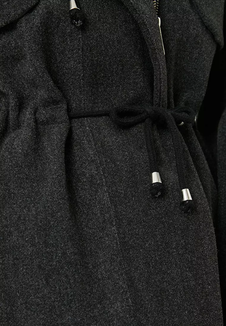 Faux Fur Hooded Coat